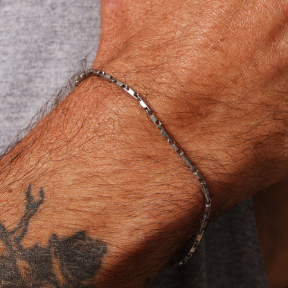 925 Oxidized Sterling Silver Chain Bracelet