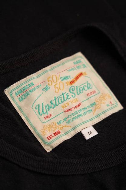 Upstate Stock - The 50/50 Upcycled Cotton Shirt - POCKET TEE - BLACK