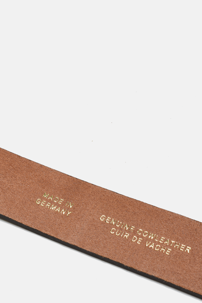 Curated Basics - Wide Cognac Brown Leather with Silver Buckle Belt