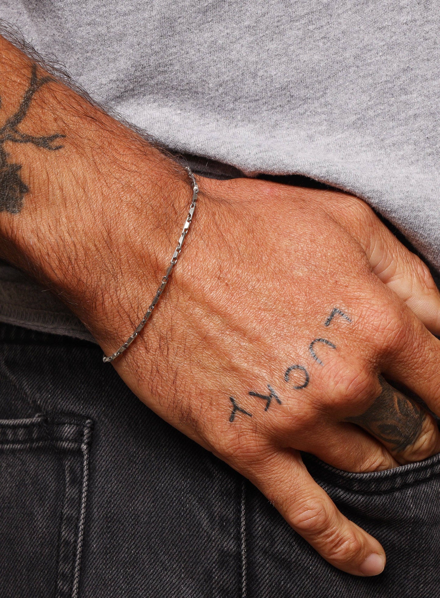 925 Oxidized Sterling Silver Chain Bracelet