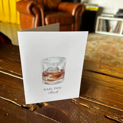 Dad You Rock, Fathers Day Bourbon Whiskey Greeting Card