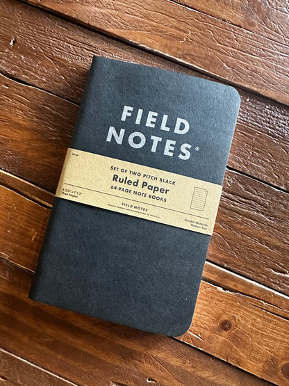 Field Notes - 4¾" x 7½" Field Notes Pitch Black 64-Page Note Books