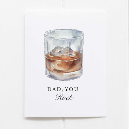 Dad You Rock, Fathers Day Bourbon Whiskey Greeting Card