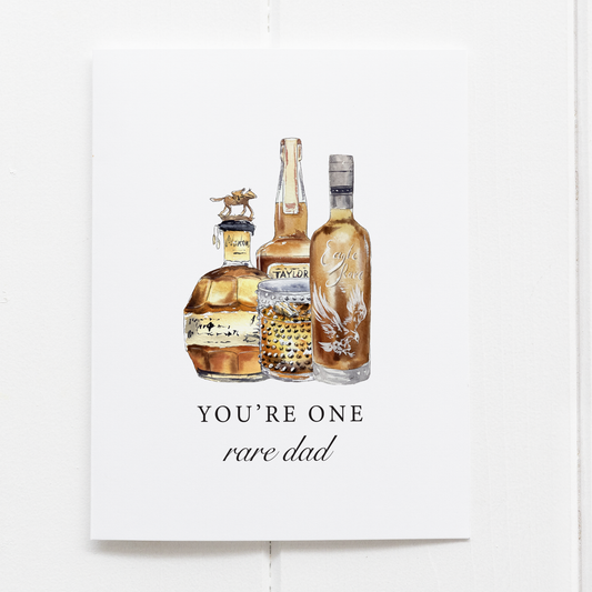 One Rare Dad Funny Bourbon Whiskey Greeting Card